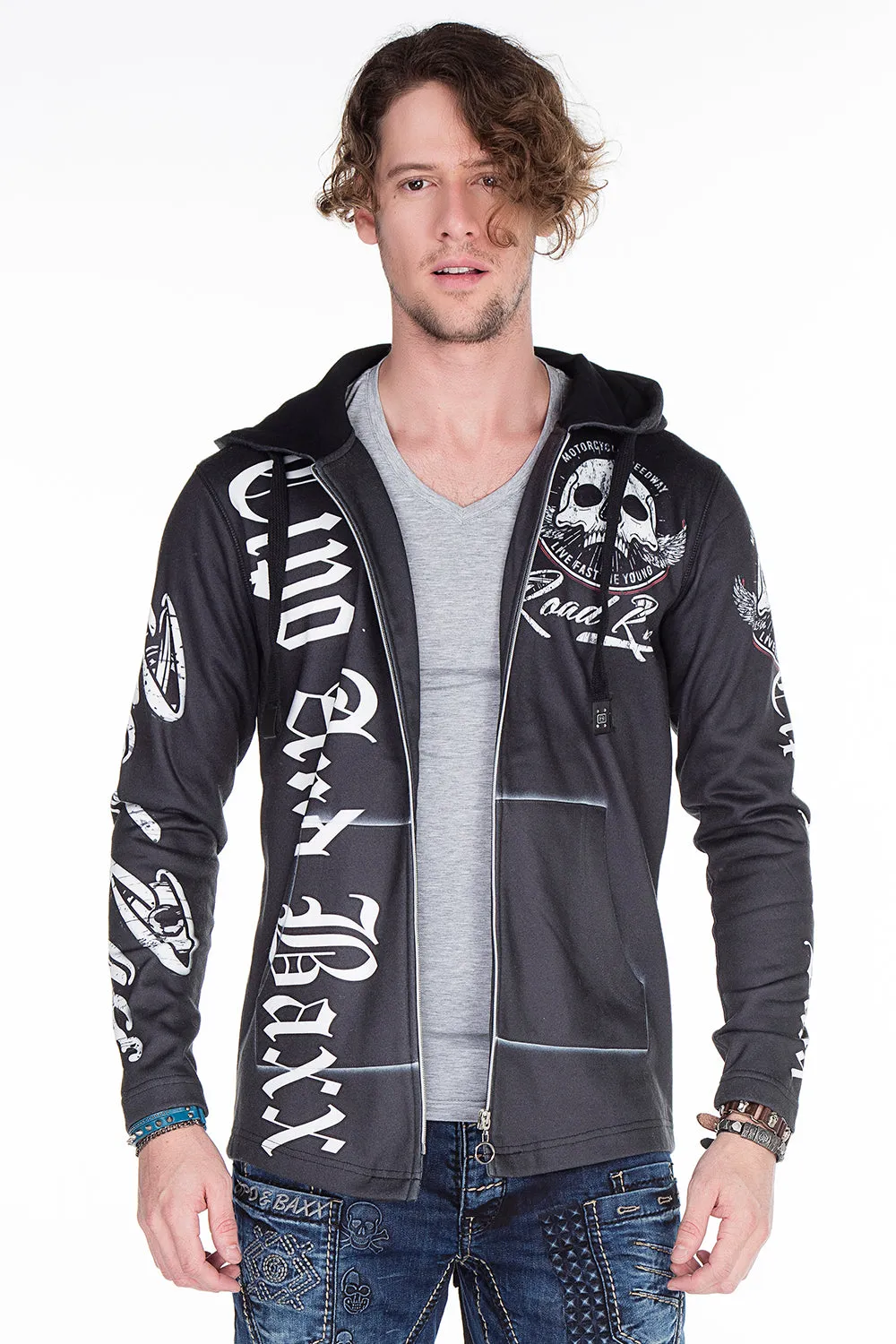 CL256 Herren Sweatjacke mit coolen Prints