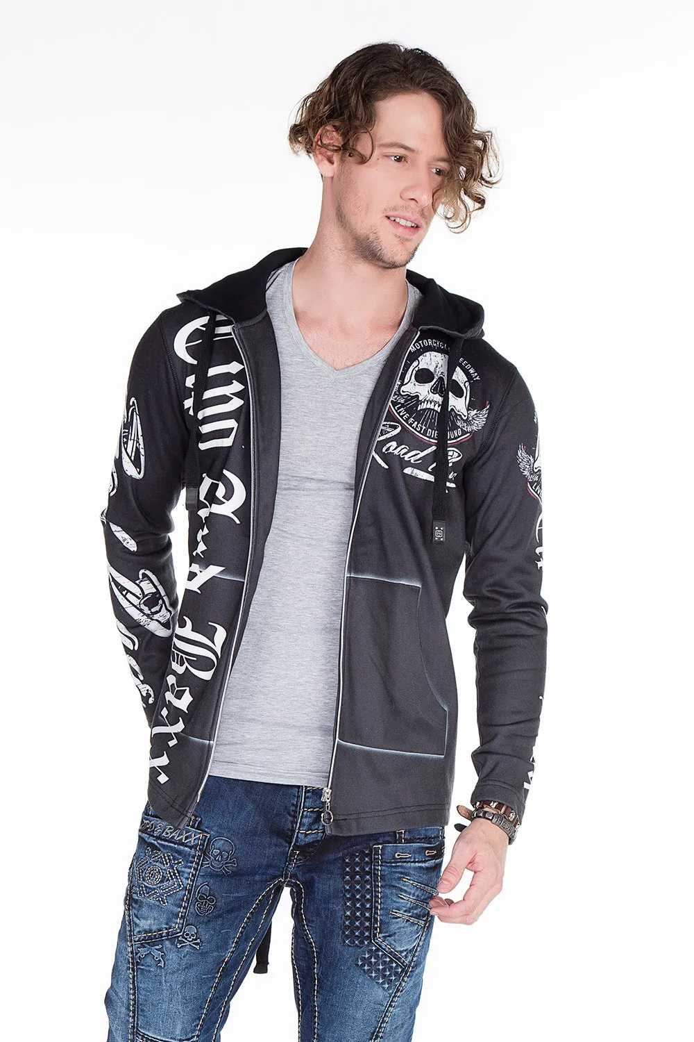 CL256 Herren Sweatjacke mit coolen Prints