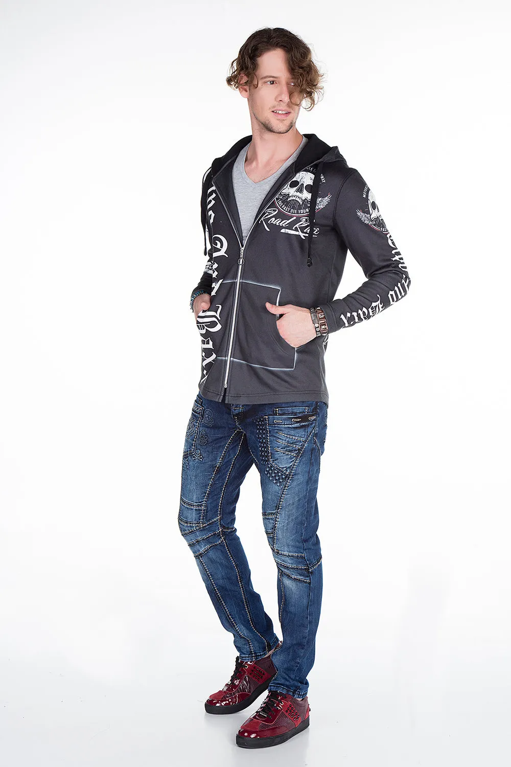 CL256 Herren Sweatjacke mit coolen Prints