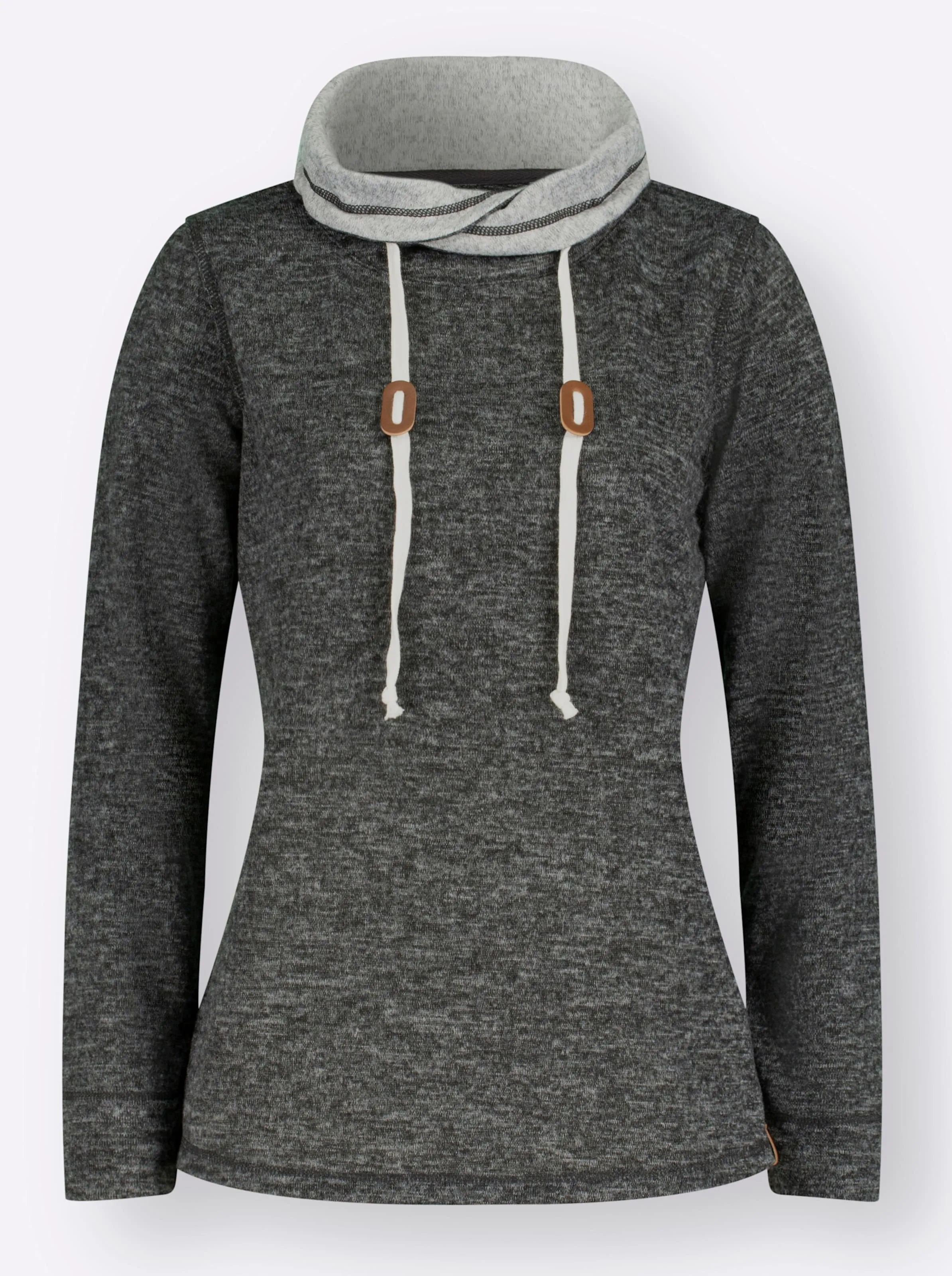 Sweatshirt in graphit-grau-meliert