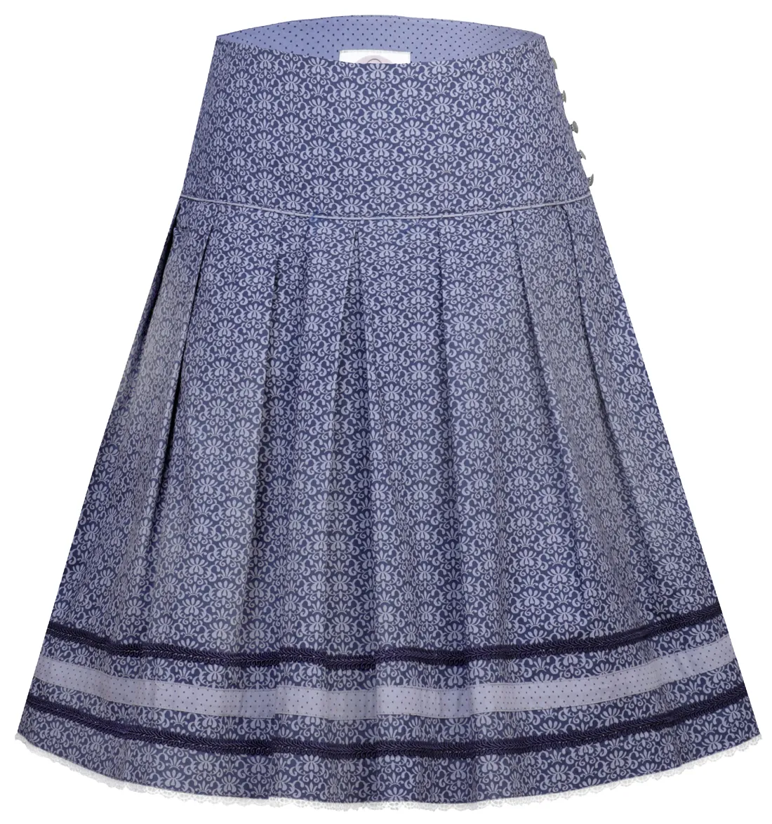 Trachtenrock Ada 58 cm tintenblau blaugrau Marjo